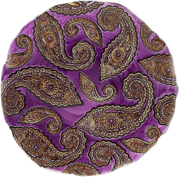 paisley platter purple/gold 13"