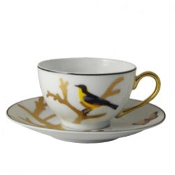 Aux oiseaux tea cup and saucer