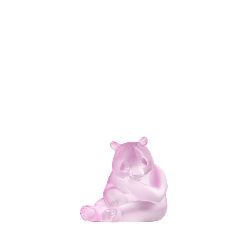 Panda sculpture pink luster