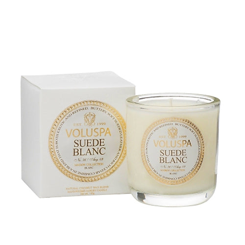 Suede blanc classic maison boxed votive