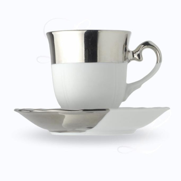 Silver biscuit cup plat with saucer