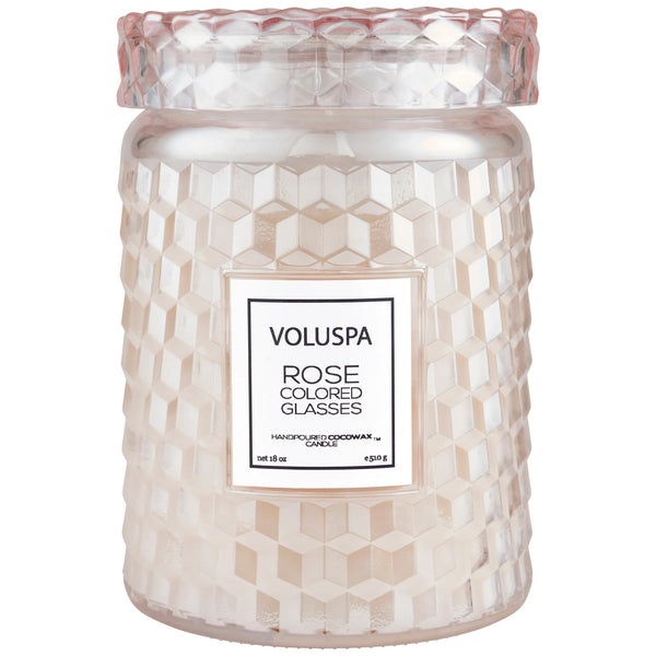 Rose colored large jar candle