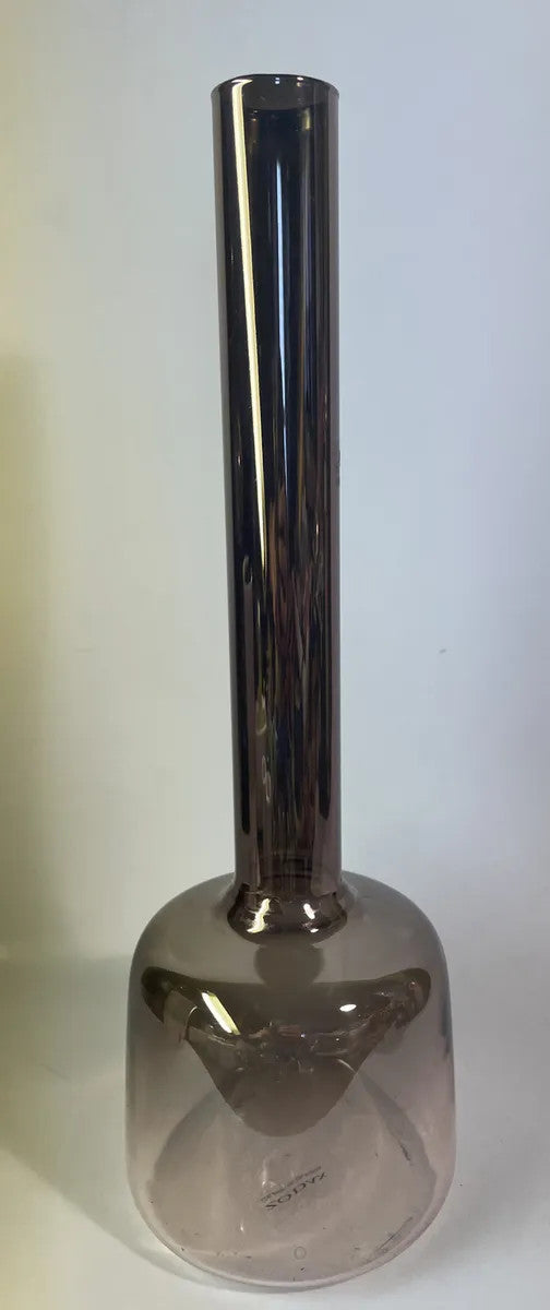Metallic pink luster vase 3.5x12.5"