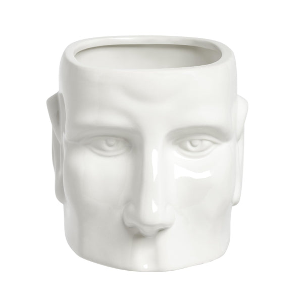 Face vase small white