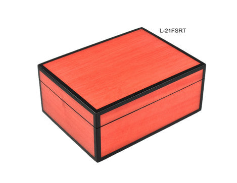 Stationery box 12x9x2" red and black lacquer