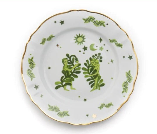 Floral decal dinner plate