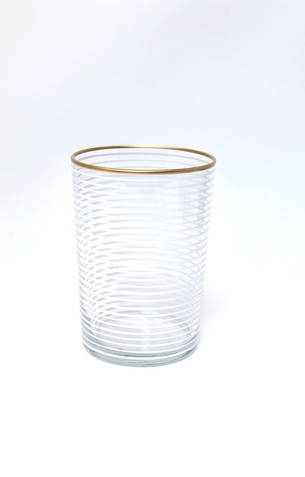 Stripes white set of 6 drinking glasses