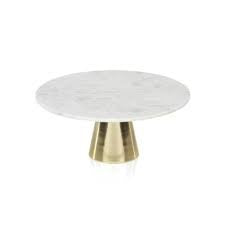 Marble cake stand on metal base