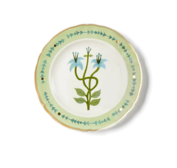 Botanica green dessert plate