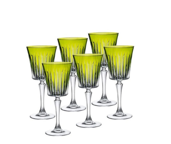Water glass green set 6