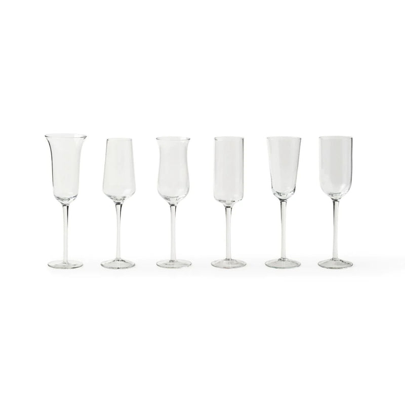 Flute clear desiguale set 6