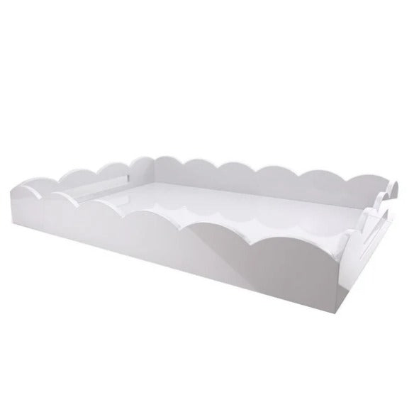 Scalloped tray white 26x17