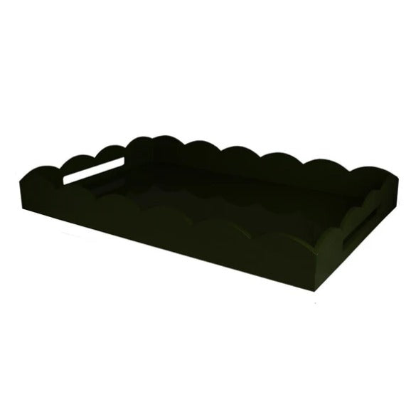 Scalloped tray black 26x17