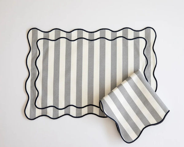 Twist amalfi stripe placemat and napkin