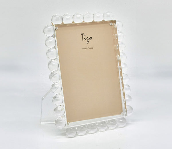 Lucite frame with bubbles clear 5x7