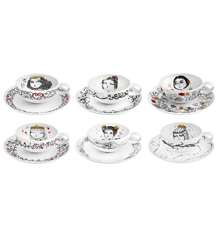 Reinas de portugal tea cup and saucer set 6