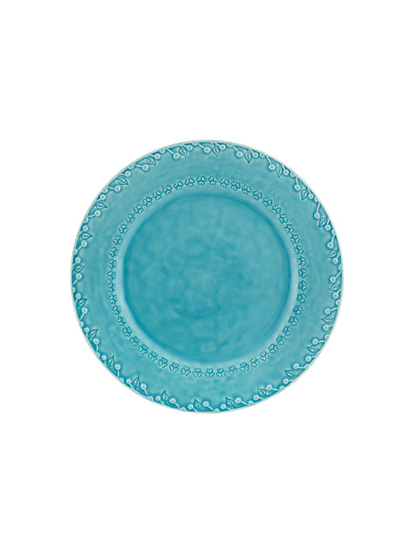 Flora blue dinner plate