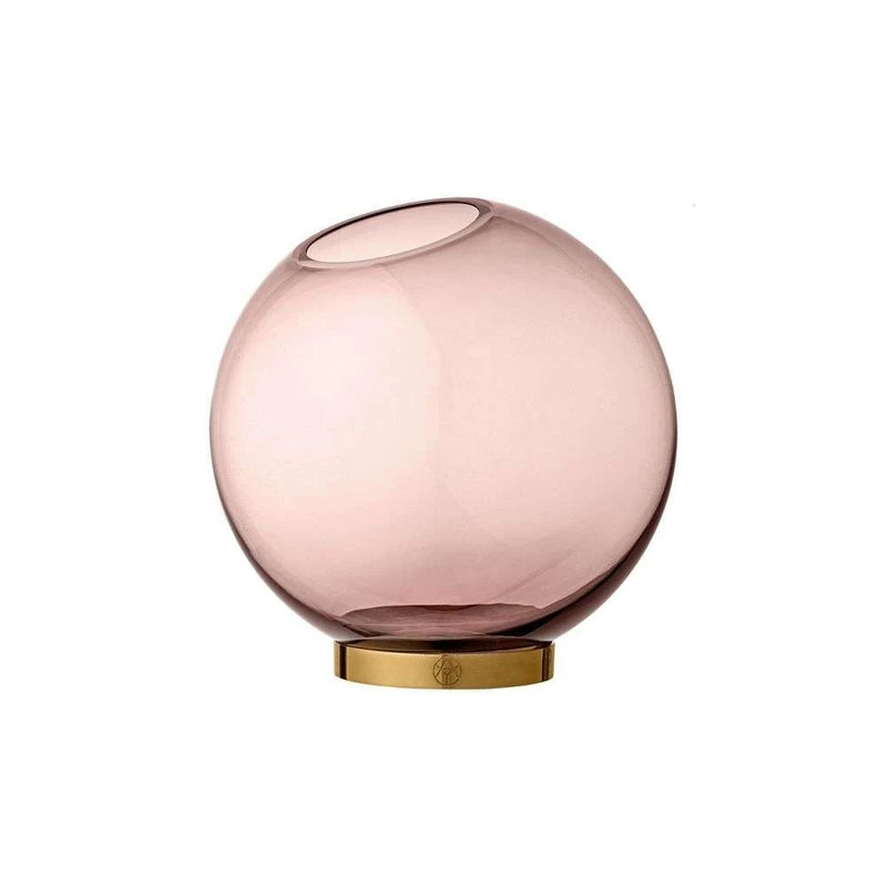 Globe vase with stand rose gold 17cm