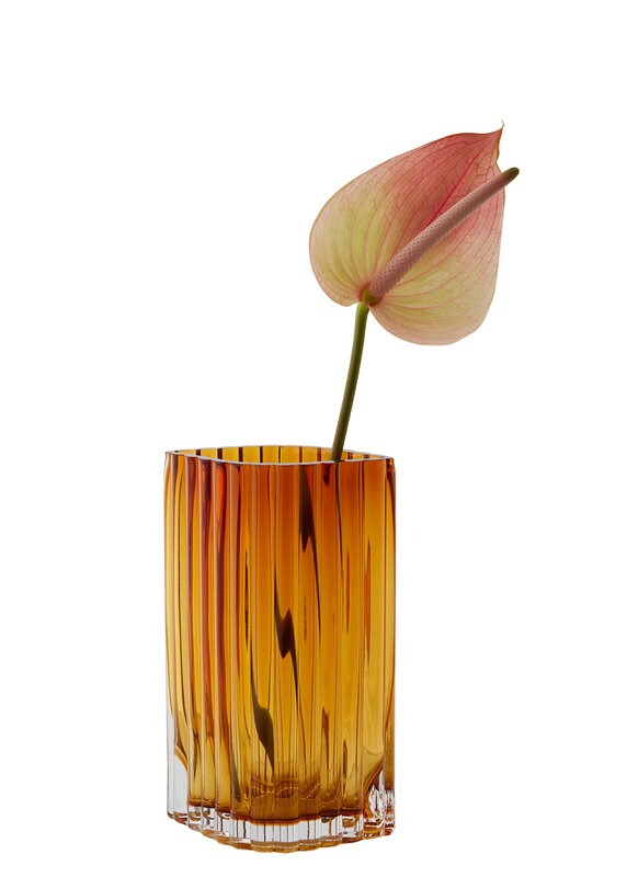 Folium vase amber 20cm