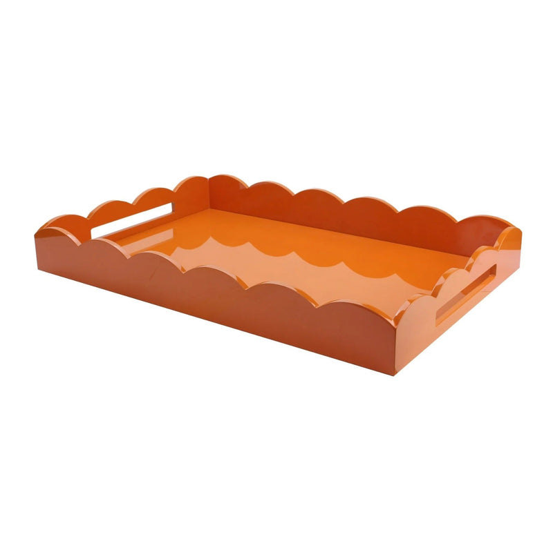 Scalloped tray orange 26x17