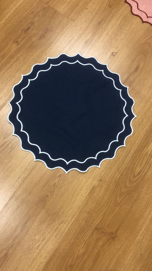 Navy blue w/white placemat
