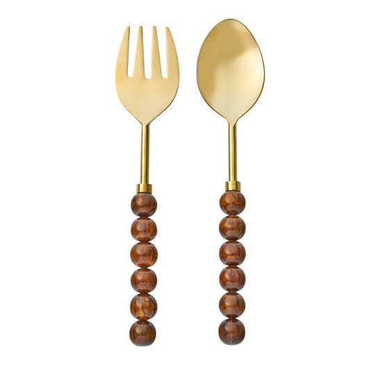 Hyaline caramel salad servers