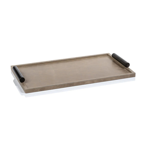 Bellecote rectangular sering tray - mink leather