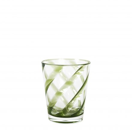 Spiral green clear tumbler