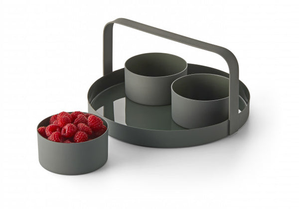 Clara snack tray with 3 bowls