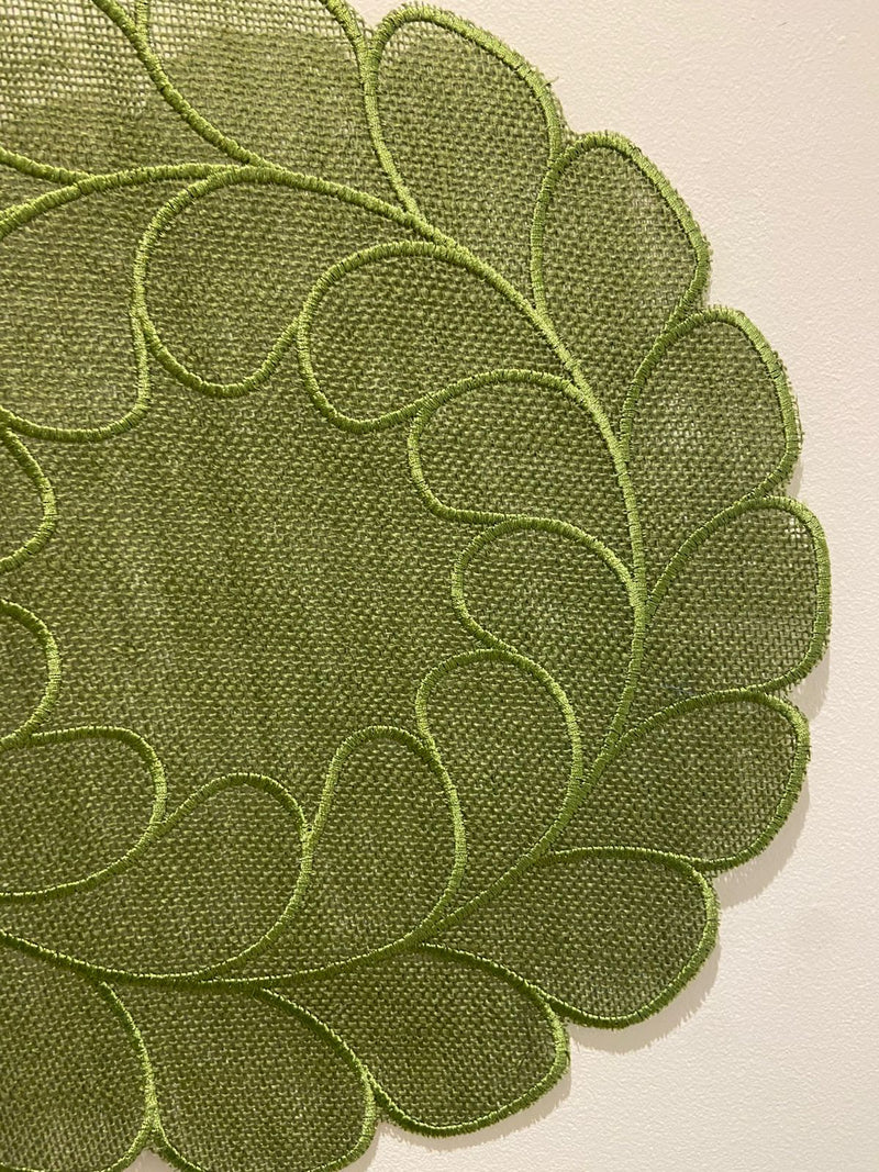 Flor verde rafia verde placemat