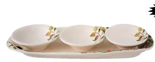 Olival conjunto fuente + 3 tazas