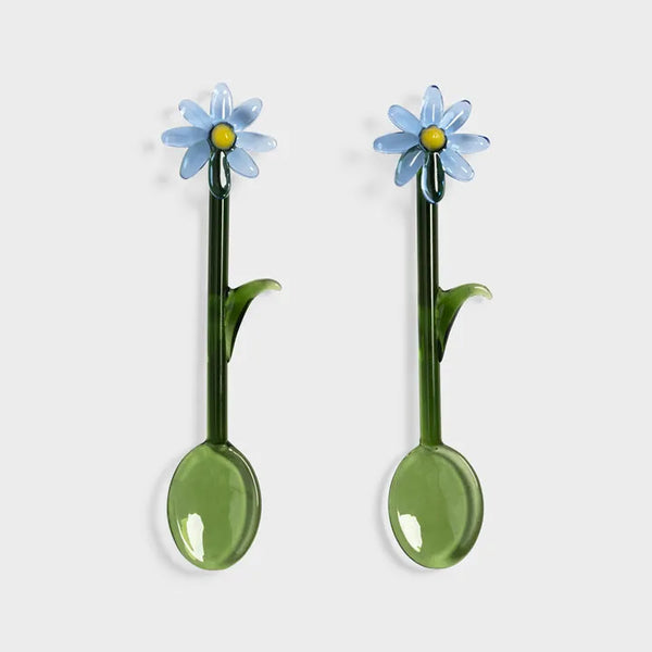 Flora blue spoon set of 2