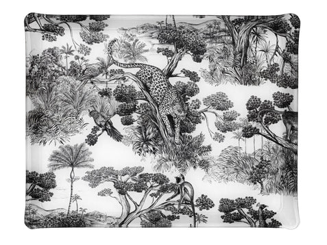Animalia black acrylic tray 46x36cm
