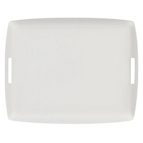 Linen white acrylic tray 54x43cm