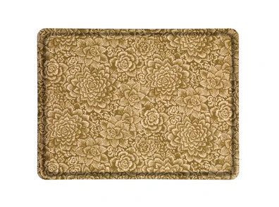 Fleurs light brown laminated tray 40x30cm