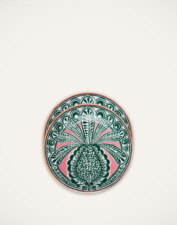 Big pineapple fuxia dessert plate