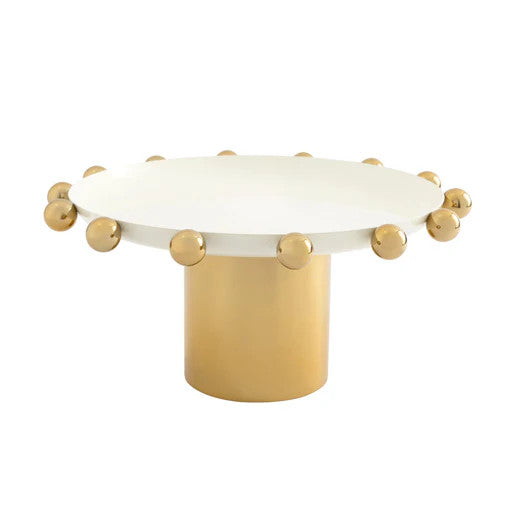 Temari white gold cake stand