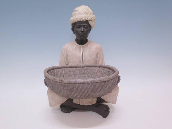 Black man with turban + basket in resin