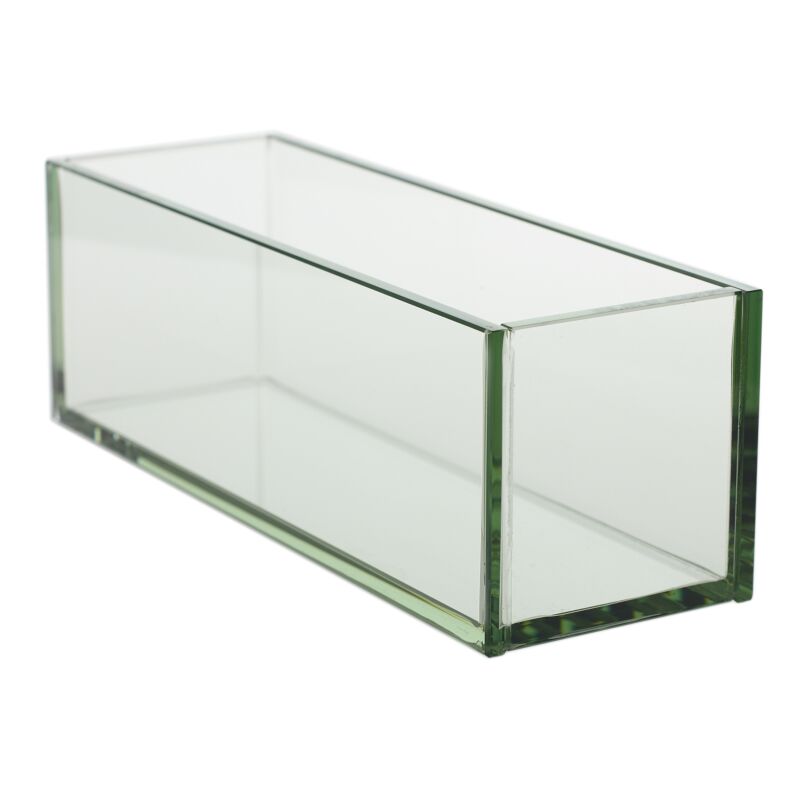 glass plate vase 4x4x12 clear