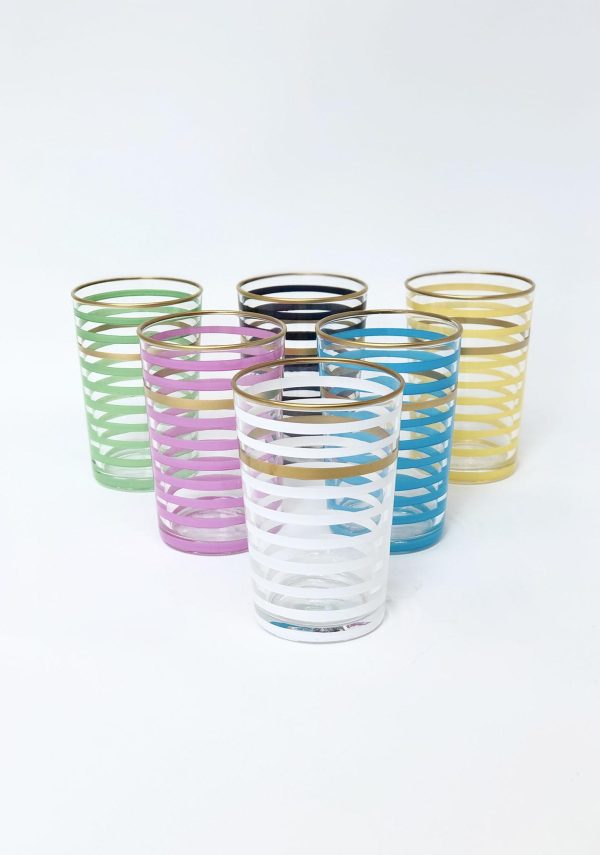 Colors stripes teaglasses set 6