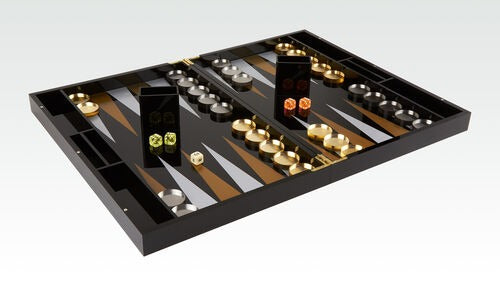 Lucite black backgammon 18"