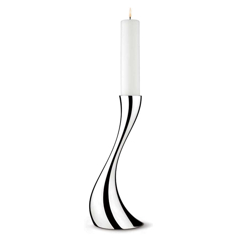 Cobra floor candleholder small silver