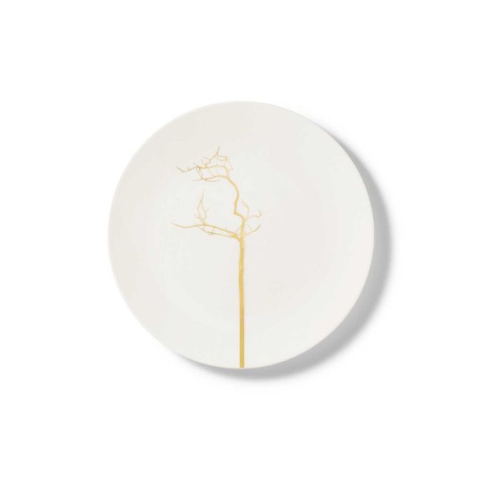 Golden forest dessert plate