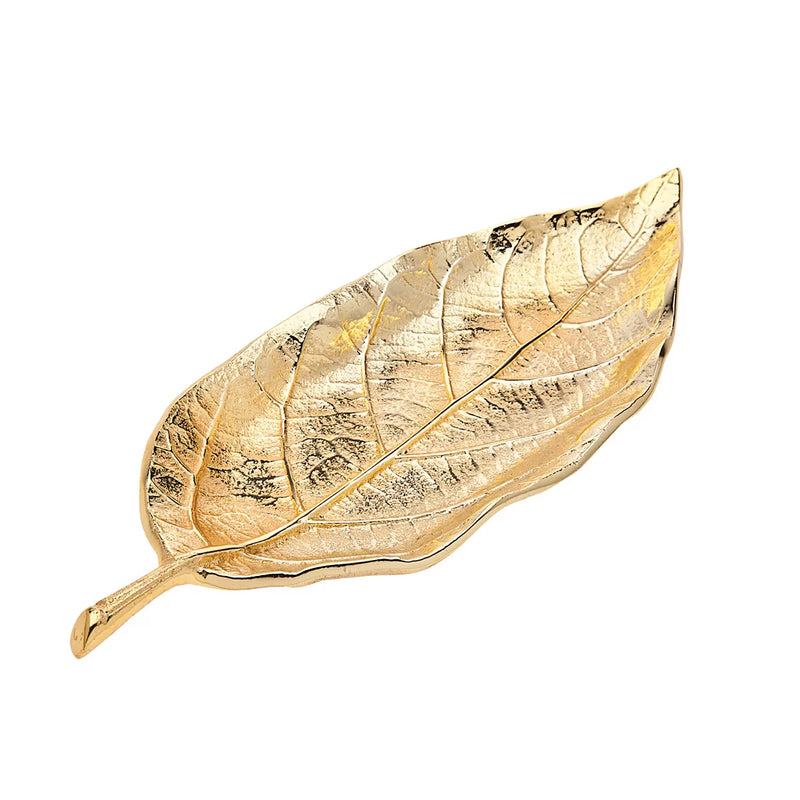 Gold finish leaf tray small