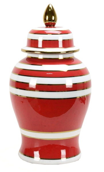 jar amelia 25x25x49cm red/wh/gld