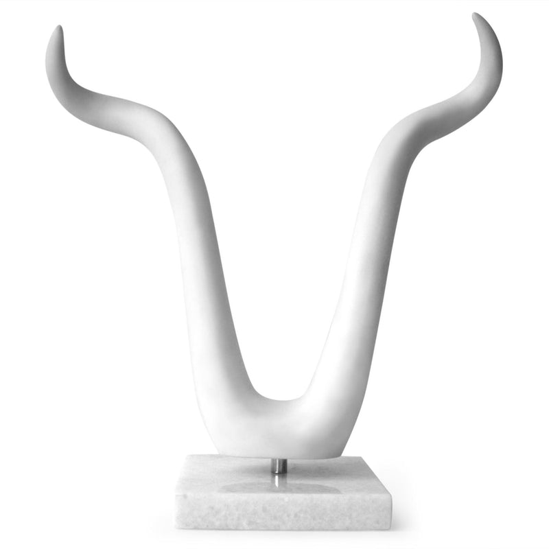 Horn sculpture large white