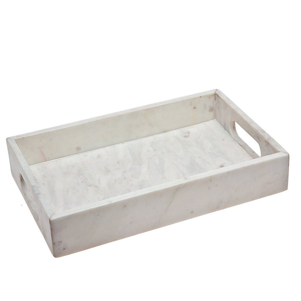 White marble rect tray