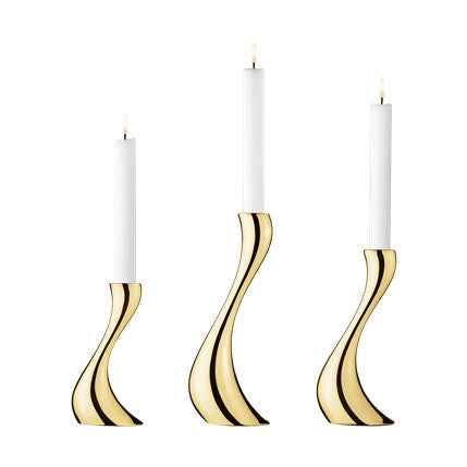 Cobra candleholder gold set x3