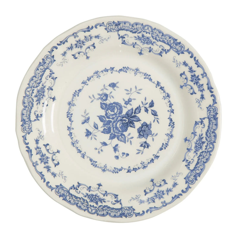 Rose blue dinner plate