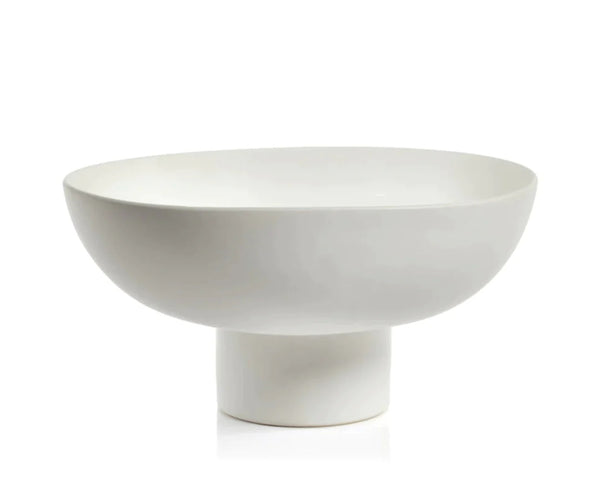 Divoire white ceramic footed bowl